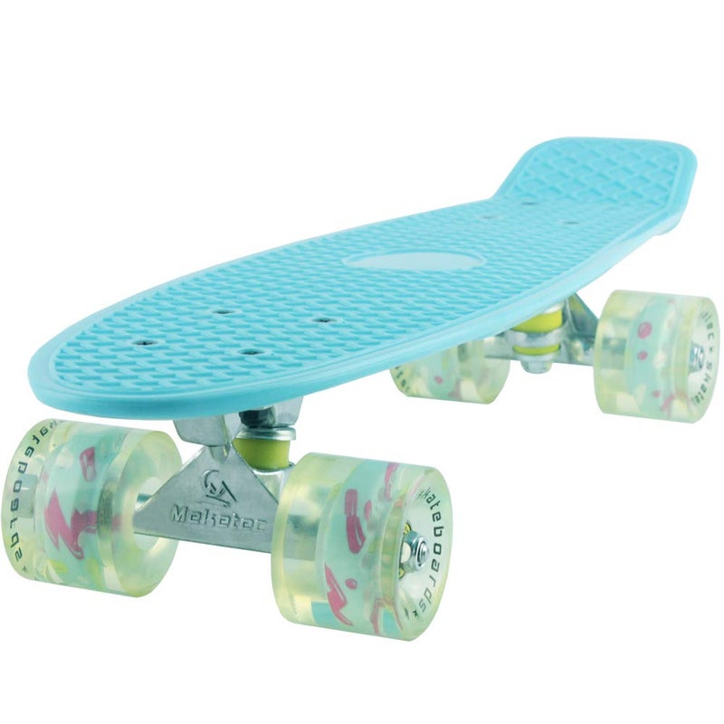 Meketec Skateboard Light Blue Complete Youth 22 inch Mini Cruiser Skateboards for Kids Boys Girls Beginners Child Toddler Teenagers Dog Age 5 to 8 (Light Blue) - Image 1